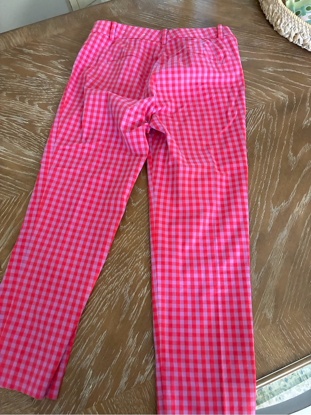 Ann Taylor Pink Gingham Capris